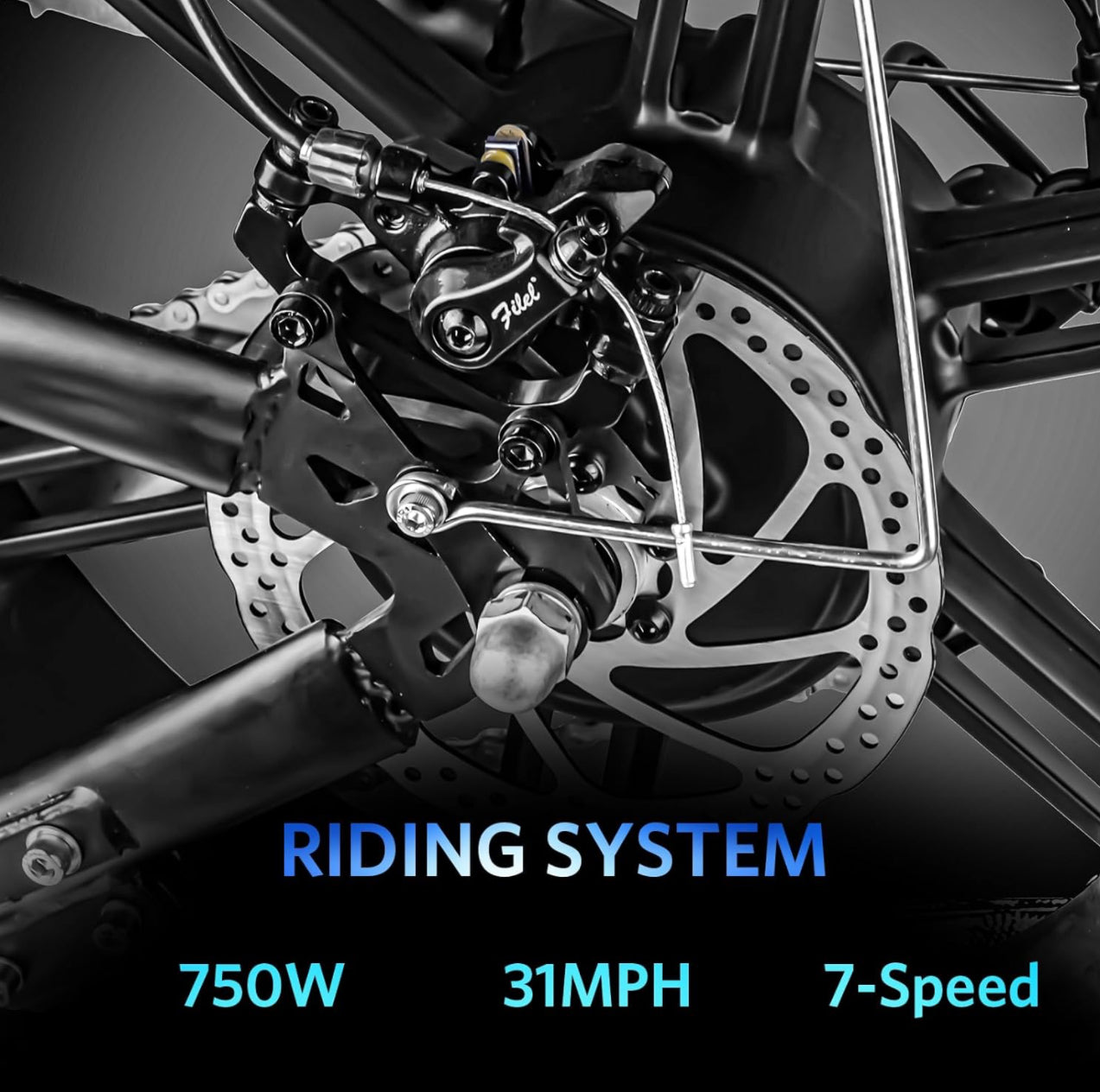 Ouxi 7 Speed 750 Watt 15ah 20"Fat Tire Electric Bike