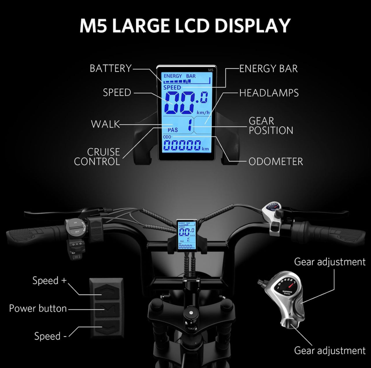 V8 Max Electric Bike Adults, Electric Mountain Bike with Dual 48V 15Ah Removable Larger Battery, 750W Motor Adult Electric Bicycles, 20''x 4.0 Fat Tire E Bike 7-Speed, Hydraulic Brake, Black